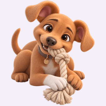 Playful puppy reaching for a sleeve during training.